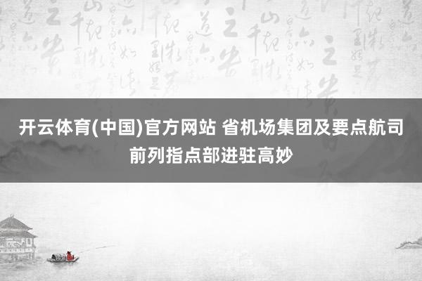 开云体育(中国)官方网站 省机场集团及要点航司前列指点部进驻高妙