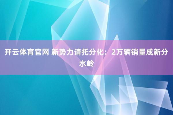 开云体育官网 新势力请托分化：2万辆销量成新分水岭