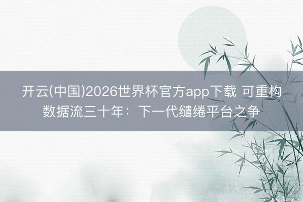 开云(中国)2026世界杯官方app下载 可重构数据流三十年：下一代缱绻平台之争