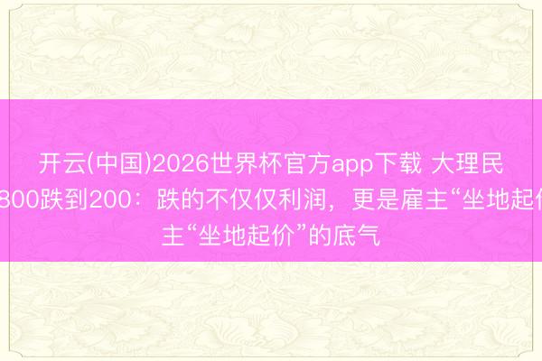开云(中国)2026世界杯官方app下载 大理民宿房价从800跌到200：跌的不仅仅利润，更是雇主“坐地起价”的底气