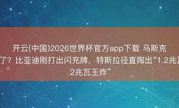 开云(中国)2026世界杯官方app下载 马斯克终于急了？比亚迪刚打出闪充牌，特斯拉径直掏出“1.2兆瓦王炸”