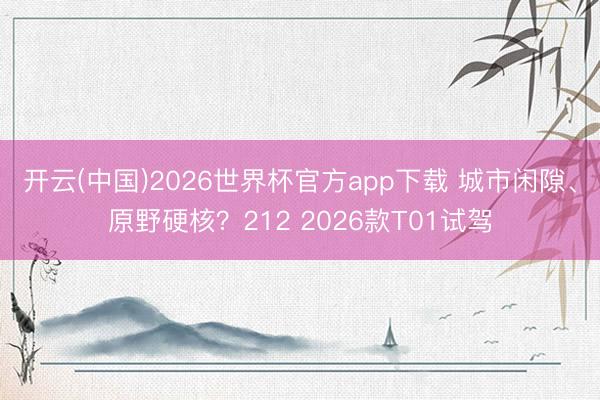 开云(中国)2026世界杯官方app下载 城市闲隙、原野硬核？212 2026款T01试驾
