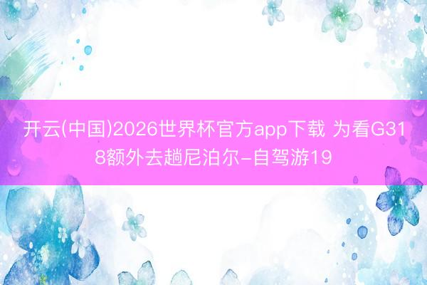 开云(中国)2026世界杯官方app下载 为看G318额外去趟尼泊尔-自驾游19