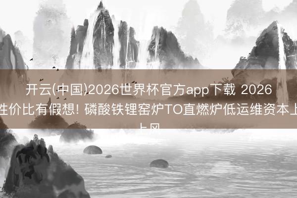 开云(中国)2026世界杯官方app下载 2026高性价比有假想! 磷酸铁锂窑炉TO直燃炉低运维资本上风