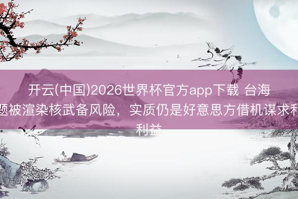 开云(中国)2026世界杯官方app下载 台海议题被渲染核武备风险，实质仍是好意思方借机谋求利益