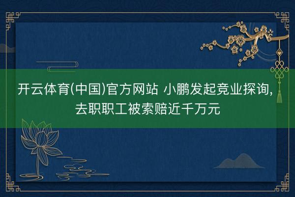 开云体育(中国)官方网站 小鹏发起竞业探询， 去职职工被索赔近千万元