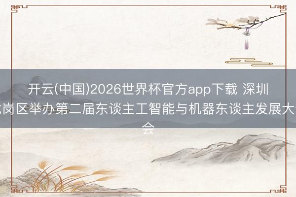 开云(中国)2026世界杯官方app下载 深圳龙岗区举办第二届东谈主工智能与机器东谈主发展大会