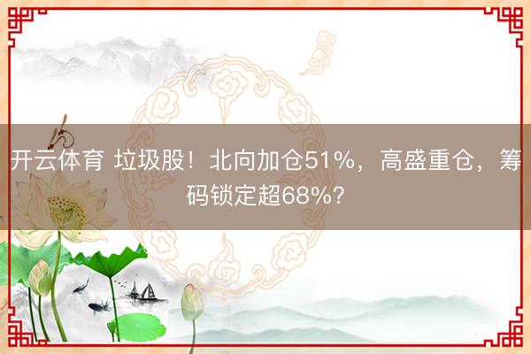 开云体育 垃圾股！北向加仓51%，高盛重仓，筹码锁定超68%？